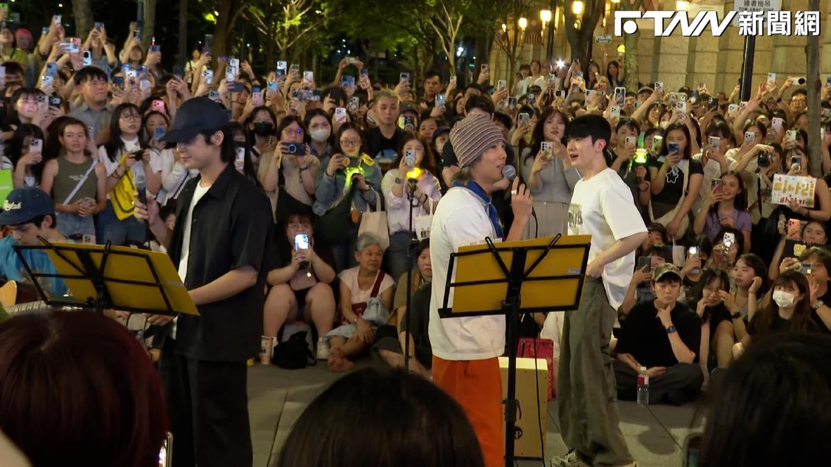 影／FTISLAND快閃信義區被投餵芒果